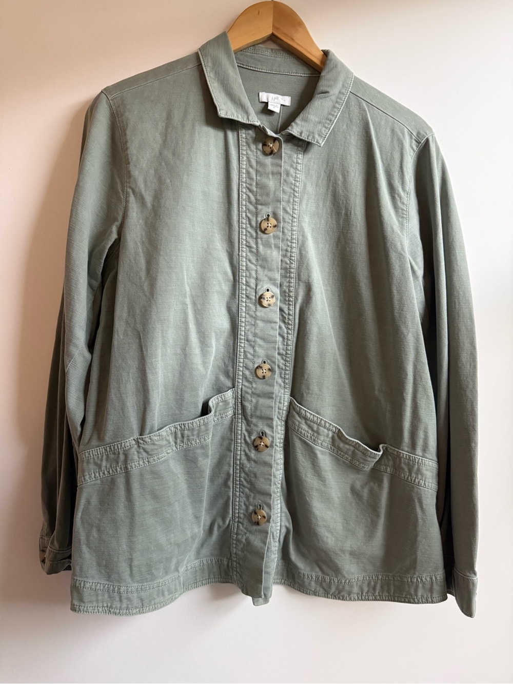 J. Jill Sage Green Military-Style Button Jacket